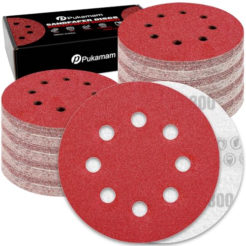 120 Pcs 5 inch Sanding Discs 800 Grit 8 Hole Hook and Loop - style: 120 Pcs-800 Grit