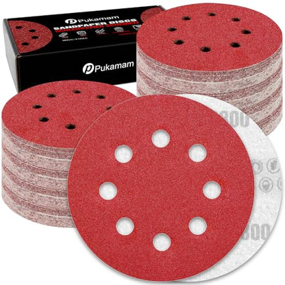 120 Pcs 5 inch Sanding Discs 800 Grit 8 Hole Hook and Loop - style: 120 Pcs-800 Grit