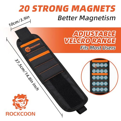 20-Magnet Tool Wristband for Holding Screws, Nails and Drill Bits, Comfortable & Heavy Duty, Great Gift Idea for Husband, Dad, Handyman, Carpenter or Woodworker