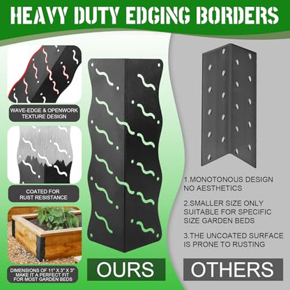 8-Pack Raised Garden Bed Corner Brackets for 12''-24'' Plant Beds