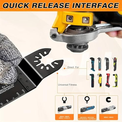 10pcs Oscillating Saw Blades Titanium Heavy-Duty Multitool Blades for Wood, Metal and Nail Cutting, Renovation and Demolition, Black - color: Multicolor