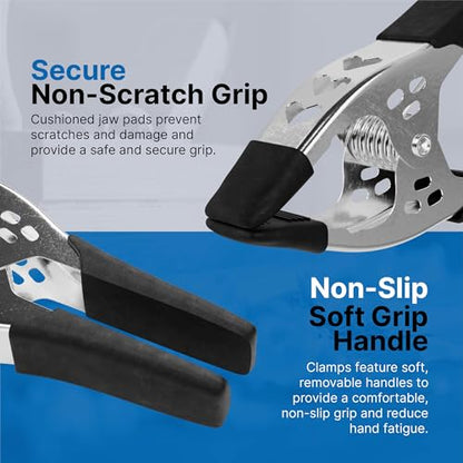 6" Heavy-Duty Spring Clamps, 3" Jaw Opening, 4-Pack - size: 4 Pack