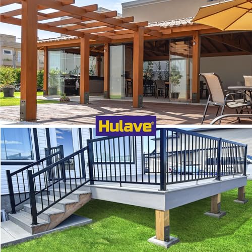 Hulave 1Pack Stainless Steel 6 x 6 (Actual: 5.5" x 5.5") Post Base, Suitable for Terrace Railing, Fence, Gazebo, Porch, etc Concrete Support Anchor Base Post Anchor Bracket (Dark Gray) - size: 6"x6" (Actual 5.5"x5.5")