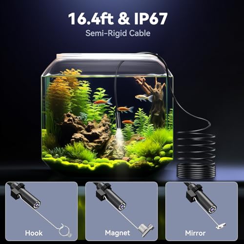 4.3" Endoscope Camera with Light, IP67 Waterproof Inspection Borescope