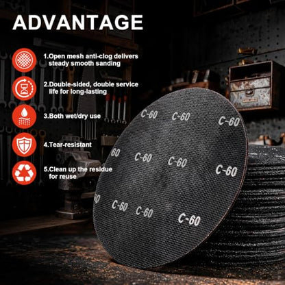 17" Sanding Screen Mesh,80 Grit Floor Sanding Discs for Wood-10p