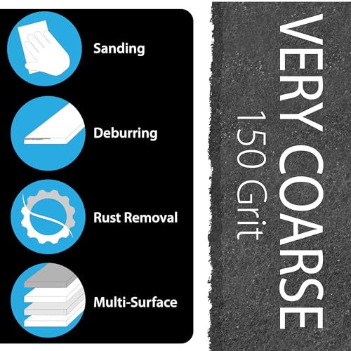 6" X 9" Non-Woven Grey Scuff Pads 150 Grit - 10 Pack (Black) - color: Black, size: 6" x 9"