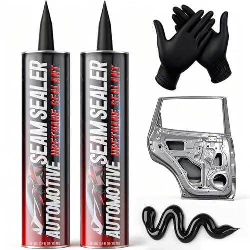 2-Pack Seam Sealer Automotive Black, Paintable Waterproof Auto Body Sealant - size: 2 pack