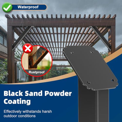 45 Degree Angle Support Bracket, Pergola Bracket for 4x4 Wood Beams - size: 4Pack