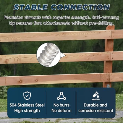 Glvaner 100-pack #6 x 1-1/4" Torx Flat Head Self Tapping Wood Screws, 304 Stainless Steel 18/8, Indoor/Outdoor Use, Includes Torx Bit - size: #6 x 1-1/4