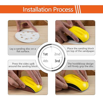 Sanding Blocks 5Pack Hook and Loop Sanding Block Round and Mouse Hand Sanding Block for Wood Furniture Restoration Home Arts and Crafts