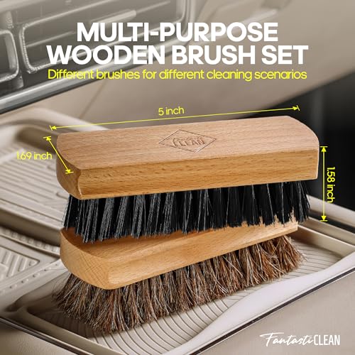 Fantasticlean Car Interior Detailing Kit, Leather Cleaner Brush Set, 9PCS - size: IT-ACS04-NT