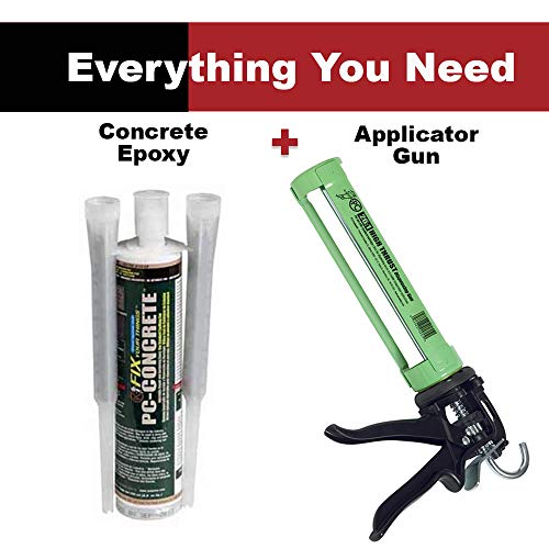 PC Products PC-Concrete Epoxy Adhesive Paste for Anchoring and Crack Repair, 8.6 oz Cartridge with 250ml Steel Dispensing Gun, 25020 - size: 8.6 oz Kit with 250ml Steel Dispensing Gun, style: PC-Concrete