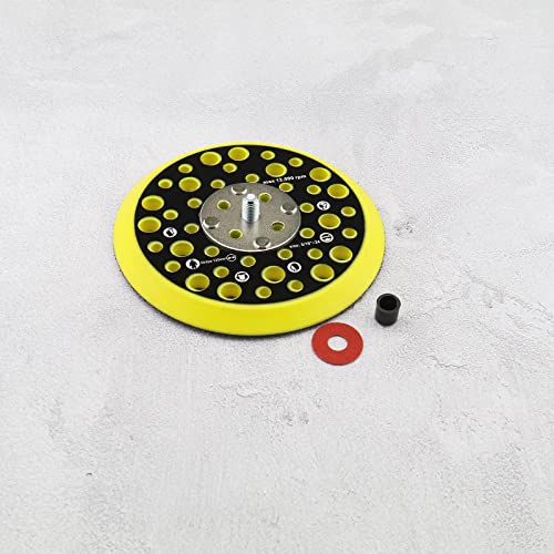 125mm 5 Inch Backing Pad Compatible with Mirka Ceros/Deros 44 Holes 5/16 Thread Attachment Sander Hook & Loop Backing Pad Power Tool Accessories