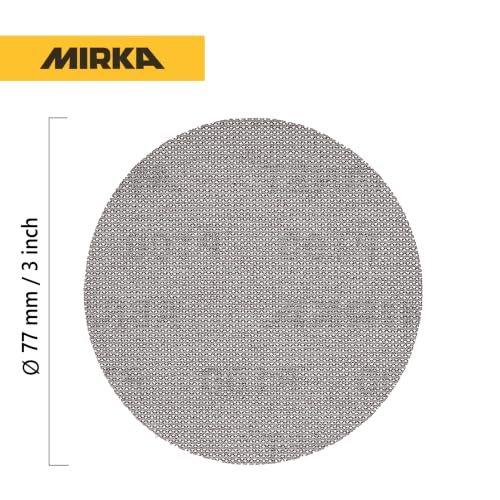 Mirka Abranet 3 Inch 320 Grit Mesh Sanding Discs, Hook and Loop, 50 Pack - size: Grit 320