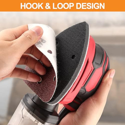 POLIWELL Mouse Sanding Interface Pad 5 Pack 5 Holes Hook and Loop