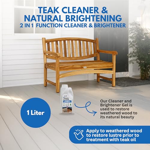 EcoDecors Loveable 2-Pack Teak Cleaner & Brightener Gel, 1L - style: 2 in 1 Teak Cleaner & Brightener Gel - 2 Pack