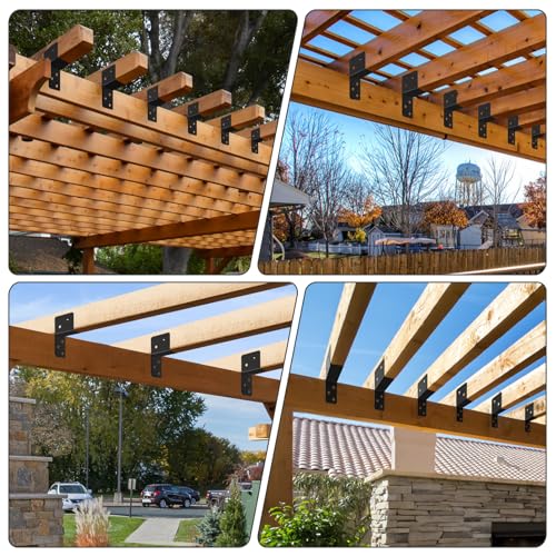 4 Pcs Post Caps Tie Bracket for 2x4 Post, Black - style: 2X4
