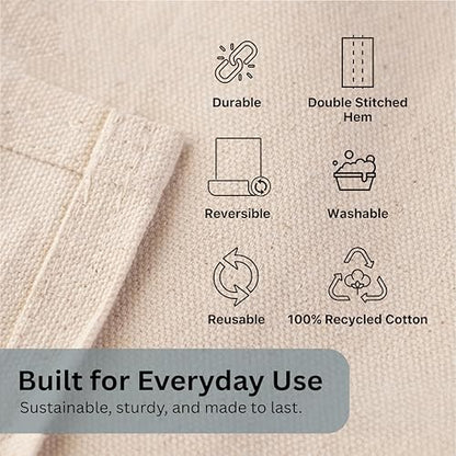 9x12ft Recycled Cotton All Purpose Canvas Tarp Cover Painter Drop Cloth-4Pk - size: Pack of 4 - 9*12 Ft