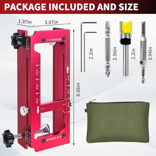 Door Hinge Jig, Aluminum Alloy Door Hinge Router Template Kit