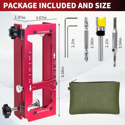 Door Hinge Jig, Aluminum Alloy Door Hinge Router Template Kit