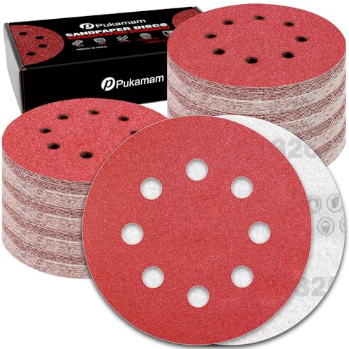 120 Pcs 5 inch Sanding Discs 320 Grit 8 Hole Hook and Loop - style: 120 Pcs-320 Grit