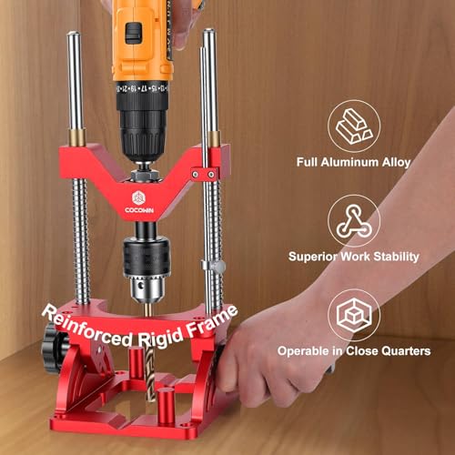 Portable Drill Guide for Drilling Angled or Straight Hole with Guide Rod - size: With Guide Rod