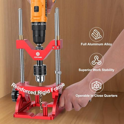 Portable Drill Guide for Drilling Angled or Straight Hole with Guide Rod - size: With Guide Rod