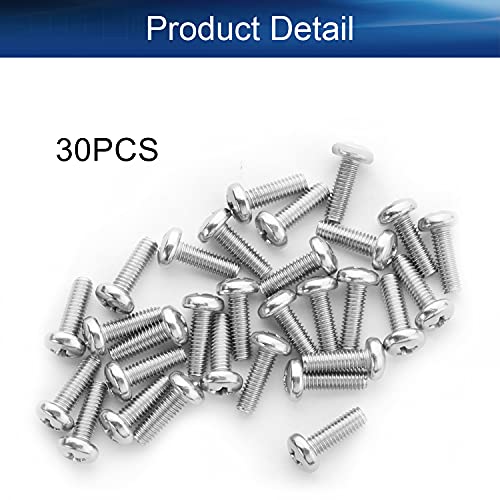 30Pcs M4-0.7 x 12mm Pan Head Phillips Machine Screws - size: M4 x 12mm