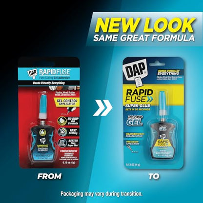 DAP RapidFuse Gel Adhesive Control Applicator, 0.13 Oz (7079800179), Clear