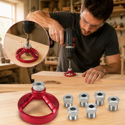 Drill Guide Locator, 6/7/8/9/10mm Self Centering Dowel Jig Kit Vertical Hole Woodworking Tool