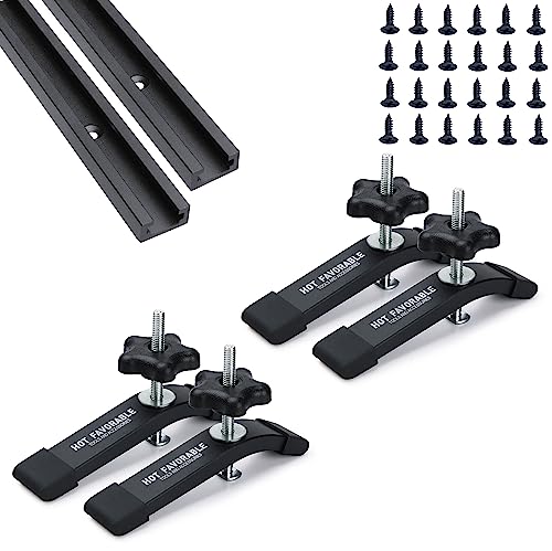 Aluminum 2pk 48" T-Track for Woodworking with 4pk Hold-Down Clamps - style: 48"X2 T-Track+Hold Down Clamps 4pk