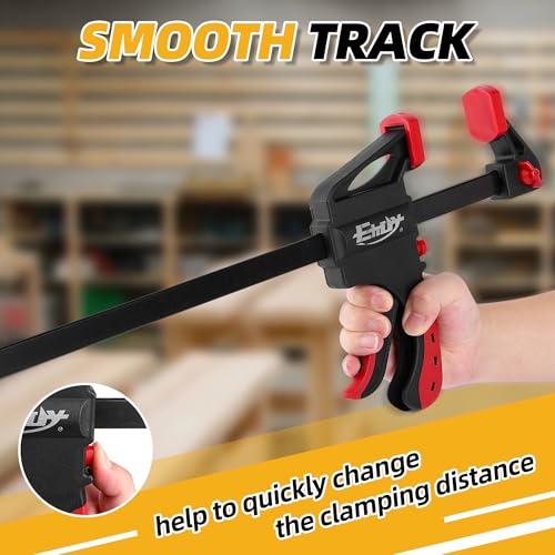 36" Bar Clamps for Woodworking 2-Piece, One-Handed Quick-Change F Clamp/Spreader with 130 LBS Load Limit, Wood Clamps for Gluing, Carpentry, DIY, and Woodworking