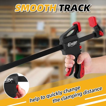 36" Bar Clamps for Woodworking 2-Piece, One-Handed Quick-Change F Clamp/Spreader with 130 LBS Load Limit, Wood Clamps for Gluing, Carpentry, DIY, and Woodworking