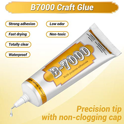 B7000 Fabric Glue with Precision Tips, Upgrade Industrial Strength Adhesive B-7000 Glue Clear for Jewelry Crafts DIY, Metal, Stone, Rhinestone Gems Gel, Glass, Fabric, Cell Phone Repair (50 ML) - color: 1 x50ML/ 2.1fl oz