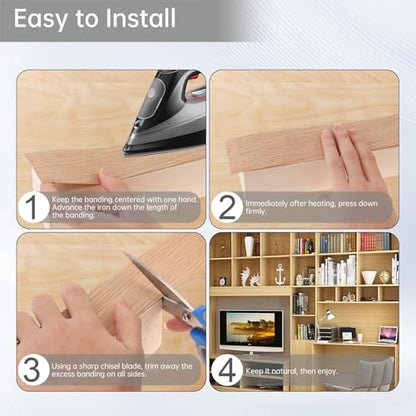 2in*50ft Edge Banding Wood Veneer Strips Adhesive Wood Banding Strips - size: 2 inch * 50 ft (5 cm * 15M)