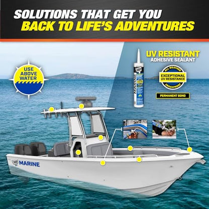DAP Marine UV Resistant Adhesive Sealant, White, 10.1 oz (7079800770)