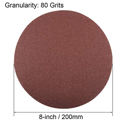 uxcell 15pcs 8" Hook and Loop Sanding Discs 80 Grit Aluminum Oxide - size: 80 Grit