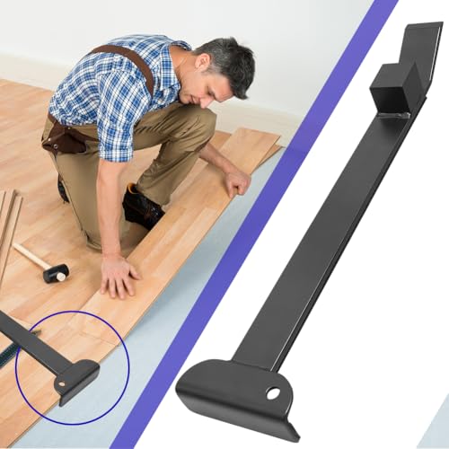 Heavy Duty Pull Bar and Pry Bar, 17" Professional Pull Back Hook, Wear Resist Floating Floor Installation Tool, Rust Proof Wood Board Pry Bar for Laminate Flooring Installation