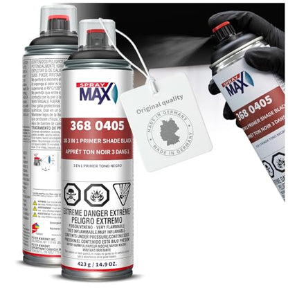 SprayMax 1K 3 in 1 Primer Black | Automotive Spray Paint | All-in-One - color: Black