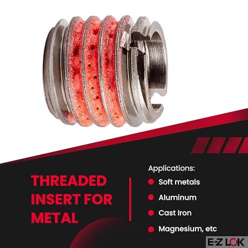 E-Z LOK Thread Insert, 0.375-16 Internal, 0.5625-12 External, 5 ct - size: 3/8"-16 IT, 9/16"-12 ET, 0.515" L, style: Pack of 5