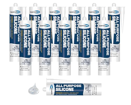 Bond It All Purpose Silicone, Sealant, 10 oz, Pack of 12, Clear - color: Clear