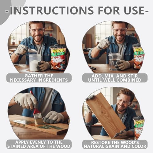 Oxalic Acid Wood Bleach 1 LB - Powerful Wood Stain Remover for Furniture, Decks & Hardwood Floors | Fast-Acting Powder Formula Restores Boats, Antiques & Outdoor Wooden | Safe & Effective