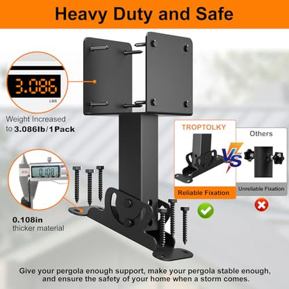 4x4 Roof Riser Brackets Kit,3 PCS Adjustable Angle Pergola Brackets - color: D, size: 3pcs