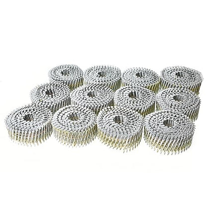 GXYWADY 3600Pcs Wire Coil Siding Nails 0.092 x 1-1/2 In Hot-Dip Galvanized Paint-Dipped Ring Shank Inclined 15 Degree Full Round Head Siding Nails of Lathing and Sheathing Materials - size: 0.092*1-1/2in