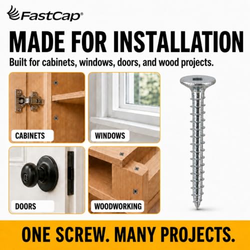 FastCap PowerHead Wood Screws, 3", #2 Square Drive, 150-Pack