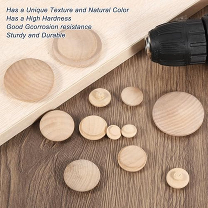 uxcell Wood Hole Plugs, 20 Pcs 35x30mm Wood Button Top Plugs Round Head Hardwood Furniture Plugs Screw Hole Plugs for Furniture Tables Chairs Cabinetry Crafts Projects - size: 35x30mm