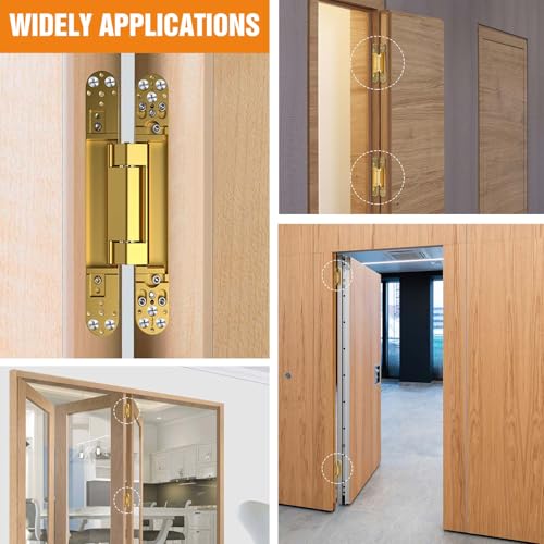 9.7" Hidden Door Hinge/Concealed Hinges,Invisible Hinges - color: Gold, size: 9.7 inches