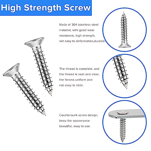 8 Pack Straight Brace,Flat Brace 3.9” x 0.67”,Stainless Steel Flat Metal Braces,Repair Bracket with Screws - size: 96mm/8 Pcs