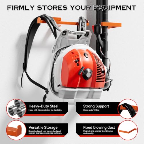 Backpack Leaf Blower Hanger with Tube Hook, Orange - color: Orange 1 Pack