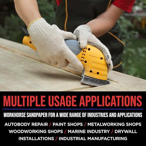 ProductionShop Premium 60 Grit Triangle Mouse Detail Sander Sandpaper Sheets, Box of 30 - Hook & Loop, Triangular Shaped Mouse Disc Pads - Oscillating Multi-Tools - Woodworking, Sand Furniture Paint - style: 60 Grit